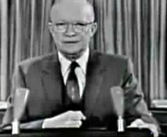 Us-Präsident Dwight D. Esenhower bei seiner Abschiedsrede am 17.01.1961.