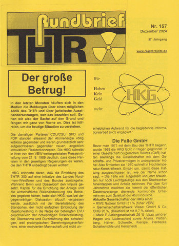 THTR-Rundbrief Nr. 157, Dezember 2024