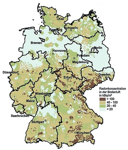 Radonkarte Deutschland  - Wird in einem neuen Fenster geöffnet! - Radonbelastung in Deutschland - https://www.bfs.de/DE/themen/ion/umwelt/radon/karten/boden.html